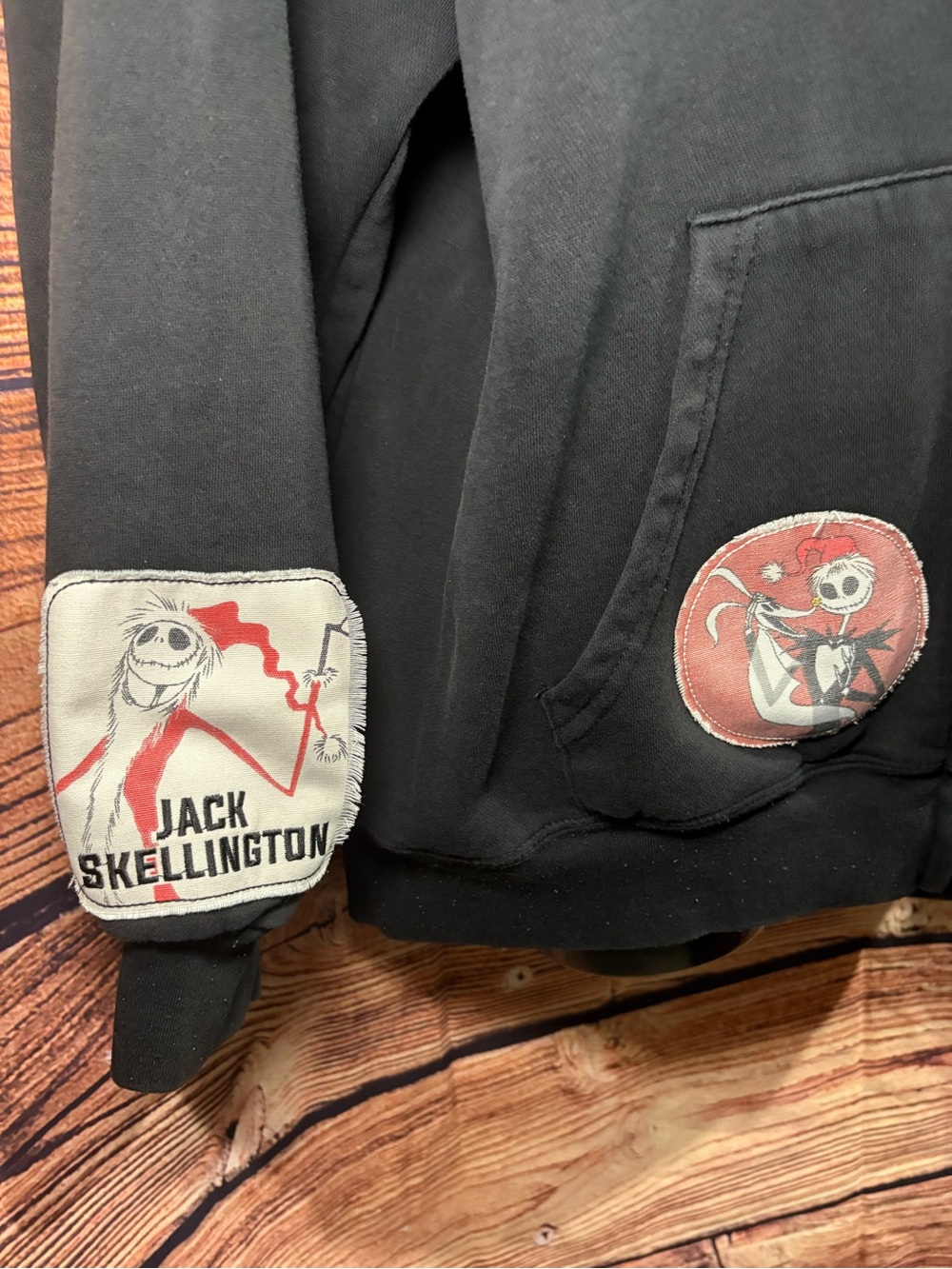 Disney Black Nightmare Before Christmas Patch Zip-Up Hoodie - Picture 3 of 8